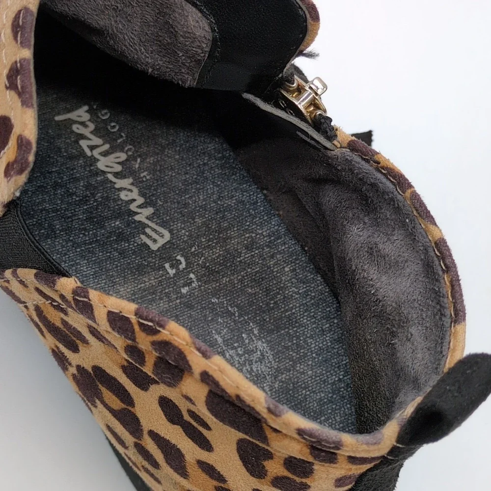 Dr. Scholl's Boots‎ Womens Rate Zip Brown Leopard 6 Ankle Bootie Shoes Side Zip